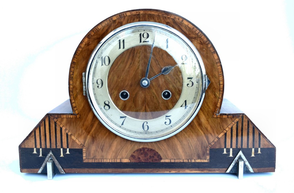 Art Deco Eight Day Striking Mantle Clock, c1930