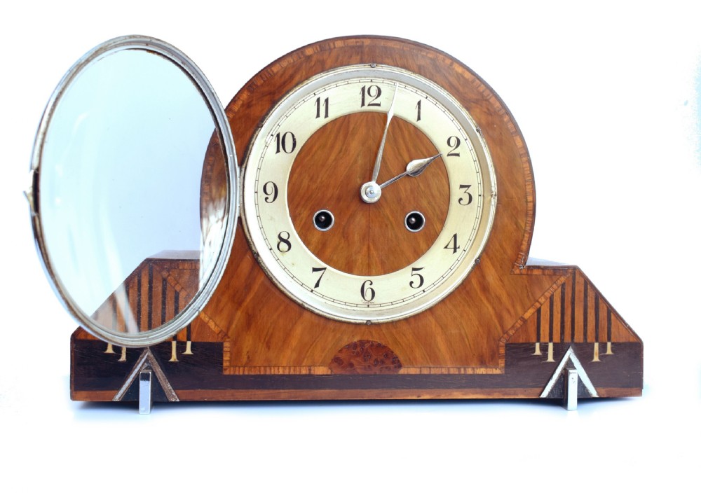 Art Deco Eight Day Striking Mantle Clock, c1930 View IV