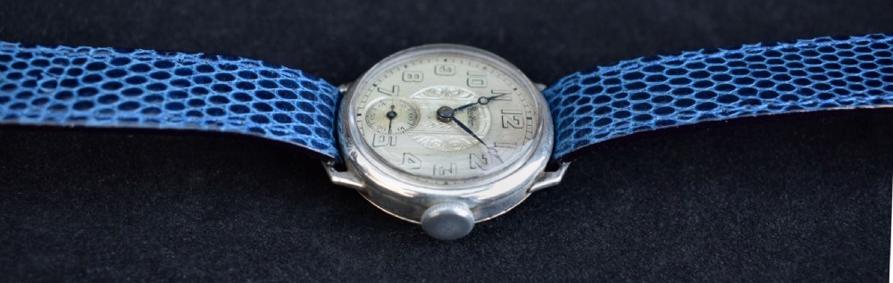 Art Deco Gents Manual Silver Wrist Watch By Bedford, c1929 View II