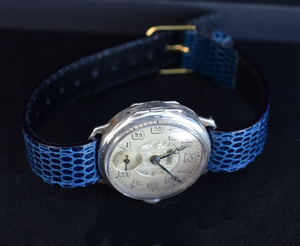 Art Deco Gents Manual Silver Wrist Watch By Bedford, c1929 View V