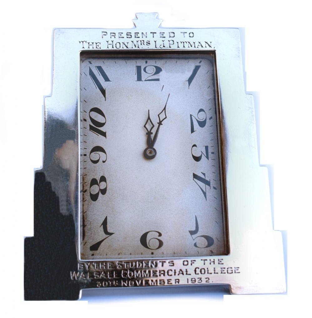 Art Deco Solid Silver Cased Easel Desk Clock, c1932 View VI