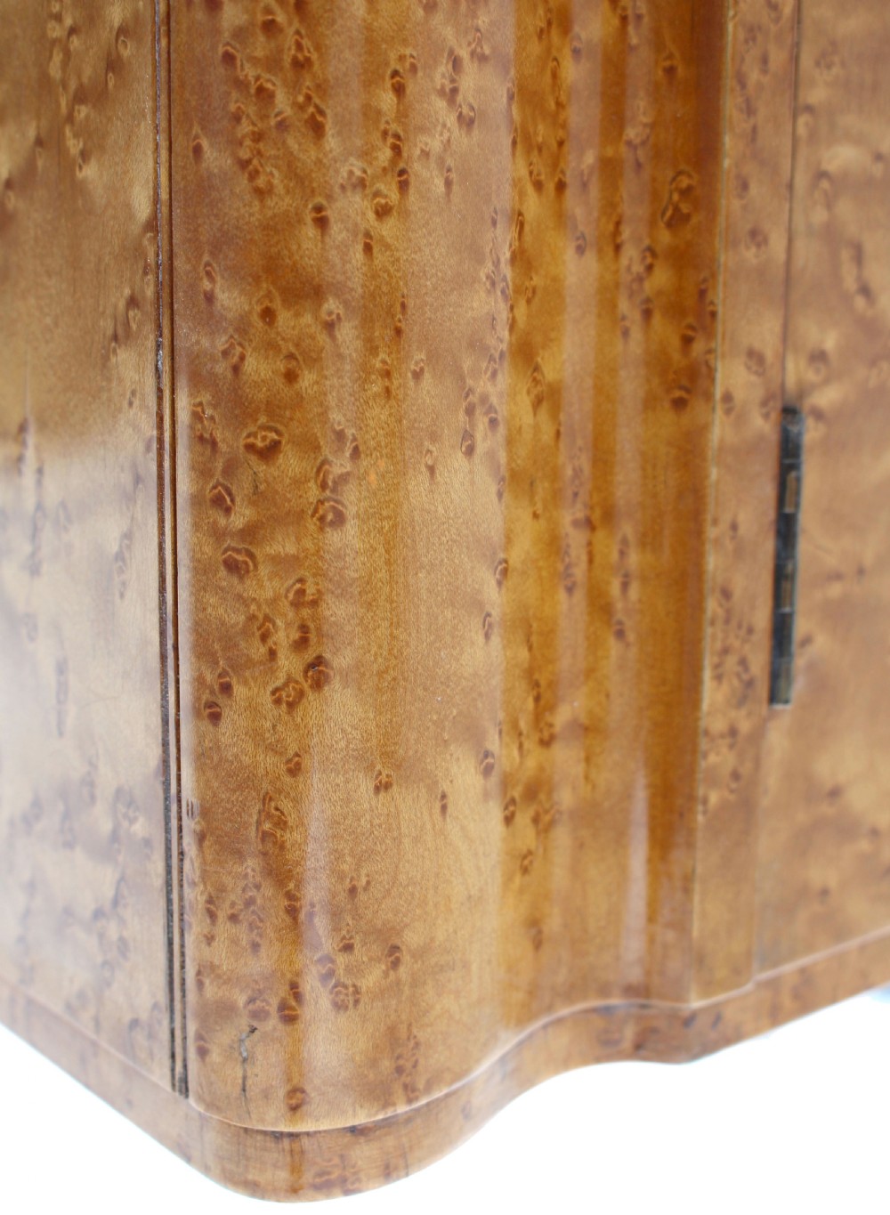 Art Deco Blonde Birds Eye Maple Tall Boy, Circa 1930 View XI