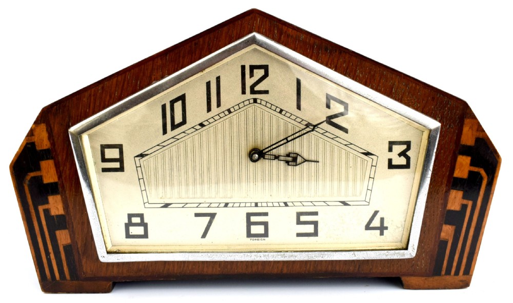 Art Deco Walnut Mantle Clock, c1930s 