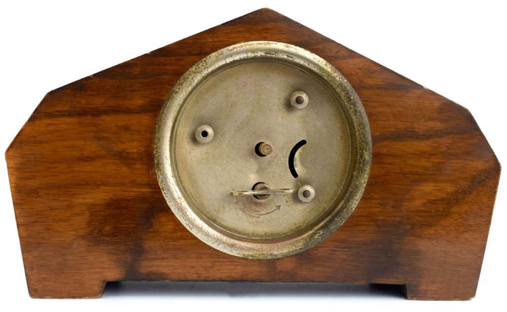 Art Deco Walnut Mantle Clock, c1930s  View V