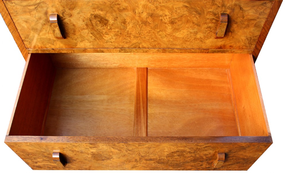 Art Deco Walnut Figured Walnut Tallboy , Circa 1930 View V