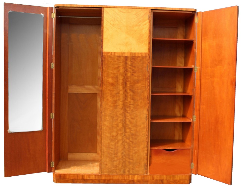 Art Deco Triple Wardrobe By Maple & Co, c1930 View V