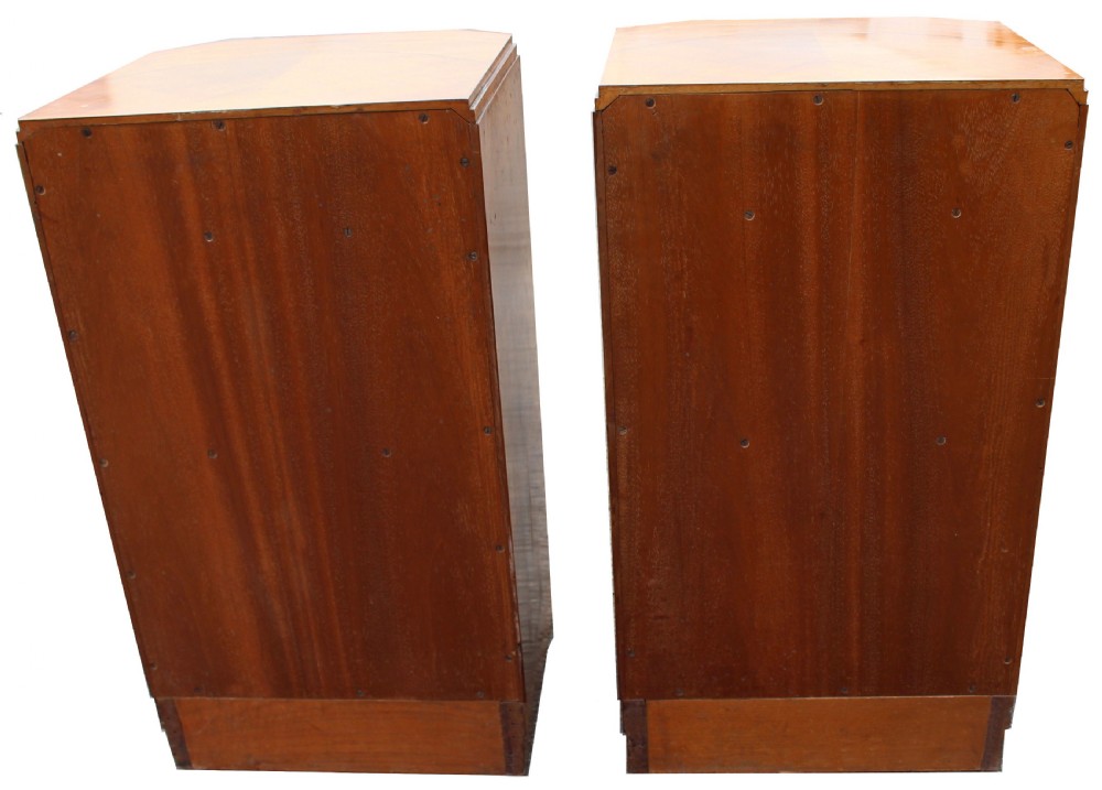 Art Deco Pair Of Walnut Bedside Cabinets, c1930 View IV