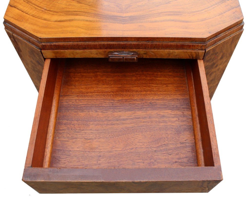 Art Deco Pair Of Walnut Bedside Cabinets, c1930 View IX