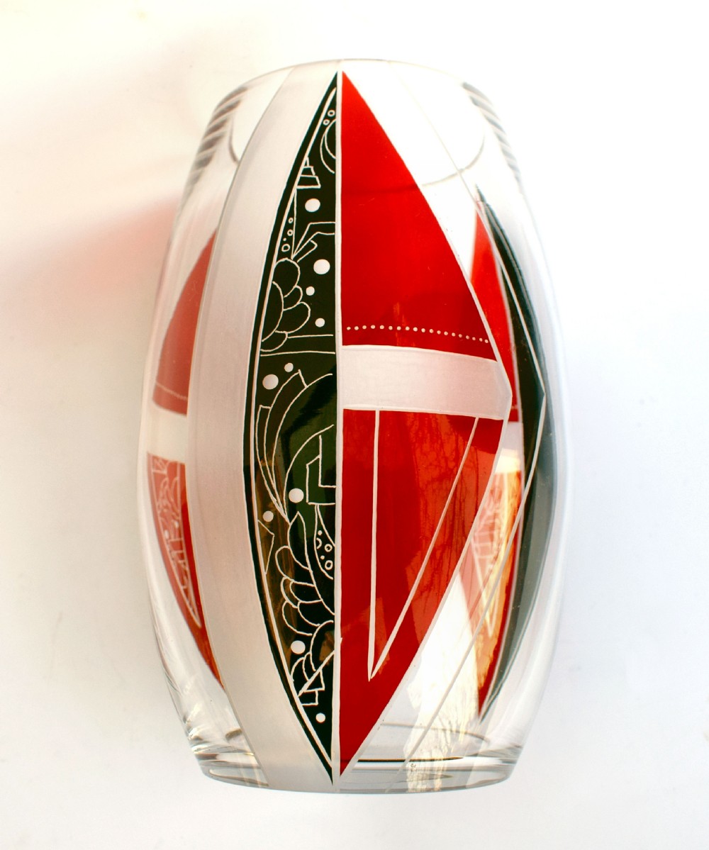 Art Deco Glass Vase By Karl Palda, c1930 View III