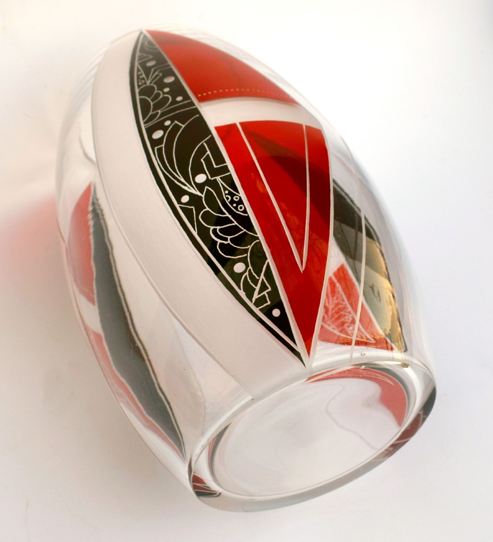 Art Deco Glass Vase By Karl Palda, c1930 View IV