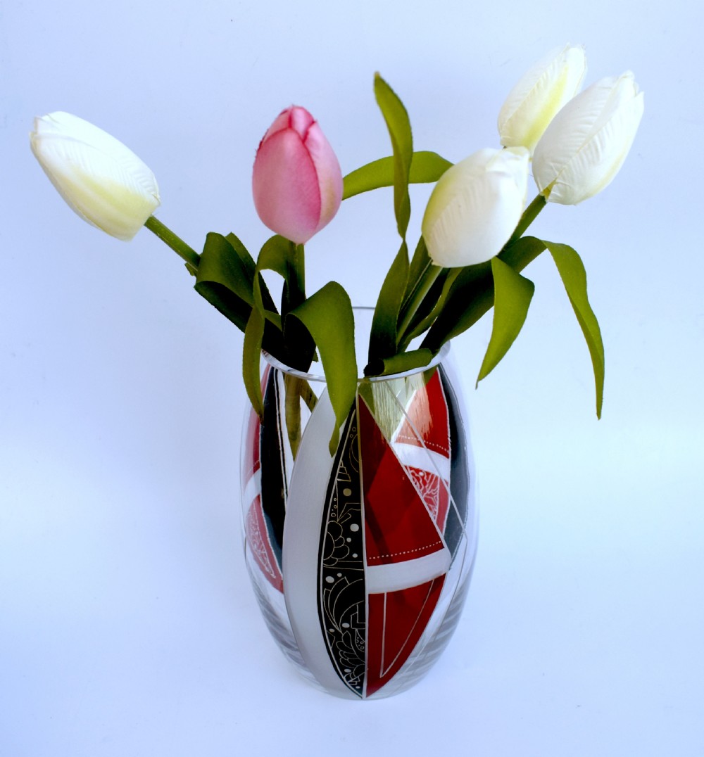 Art Deco Glass Vase By Karl Palda, c1930 View V