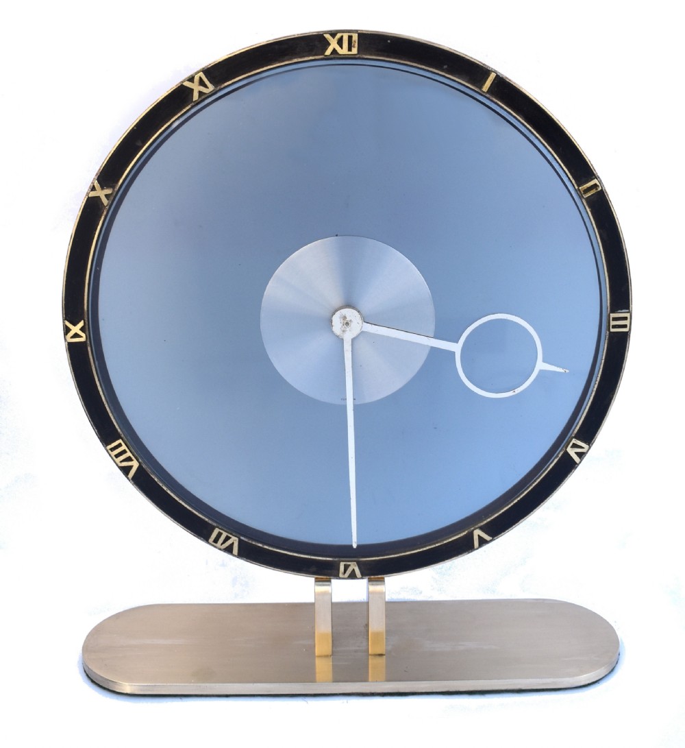 Art Deco Bronze and Glass Clock by Kienzle, c1930's
