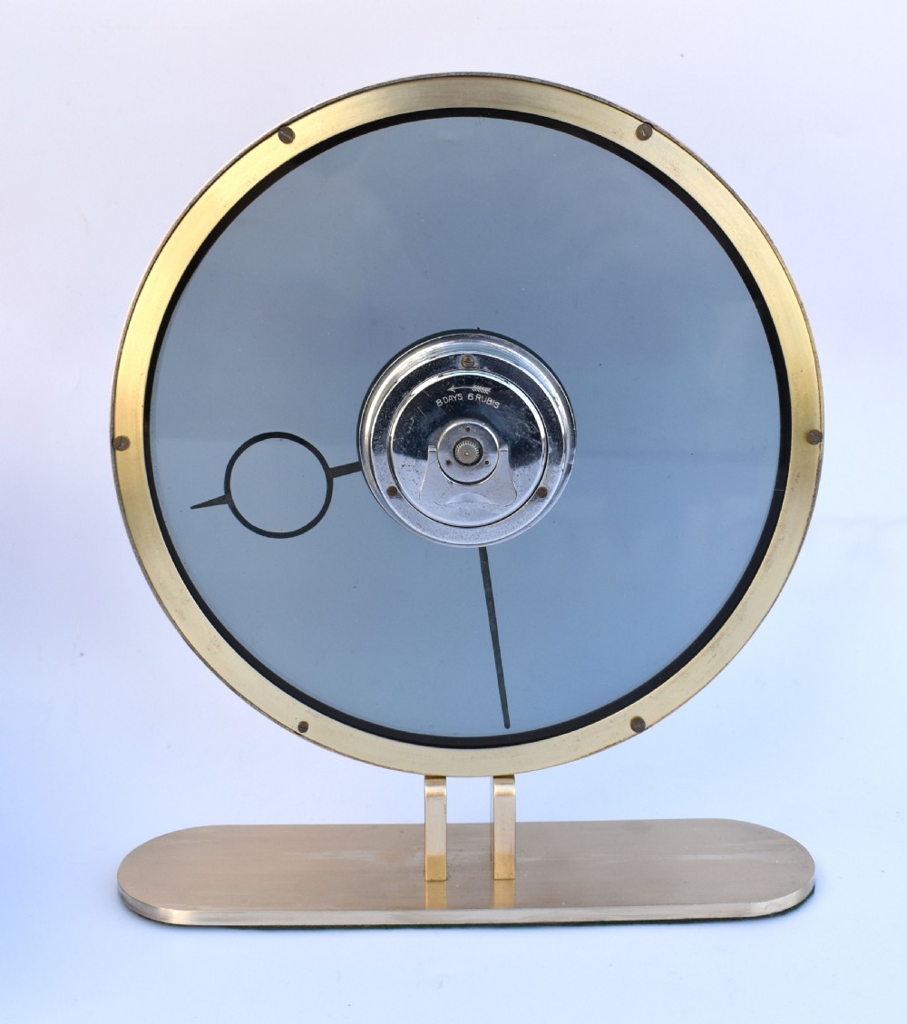 Art Deco Bronze and Glass Clock by Kienzle, c1930's View VIII