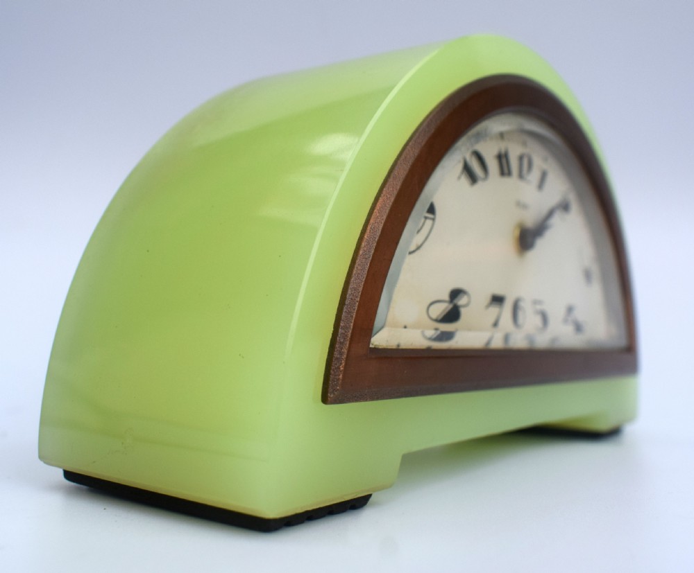 Art Deco Green Onyx  8 Day Mantle Clock, c1930 View VII