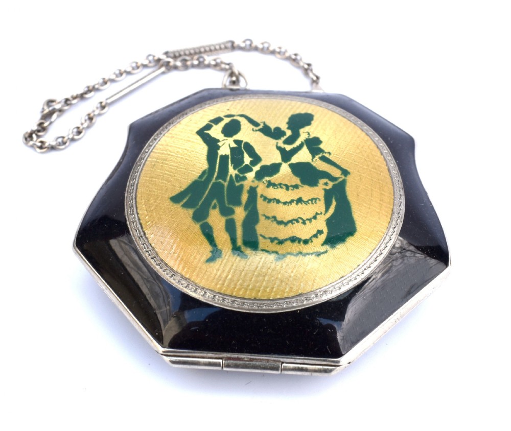 Art Deco & Enamel Guilloche Ladies Powder Compact, c1930 View II