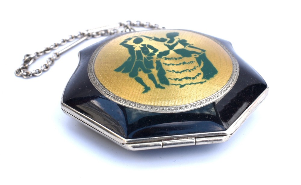 Art Deco & Enamel Guilloche Ladies Powder Compact, c1930 View III