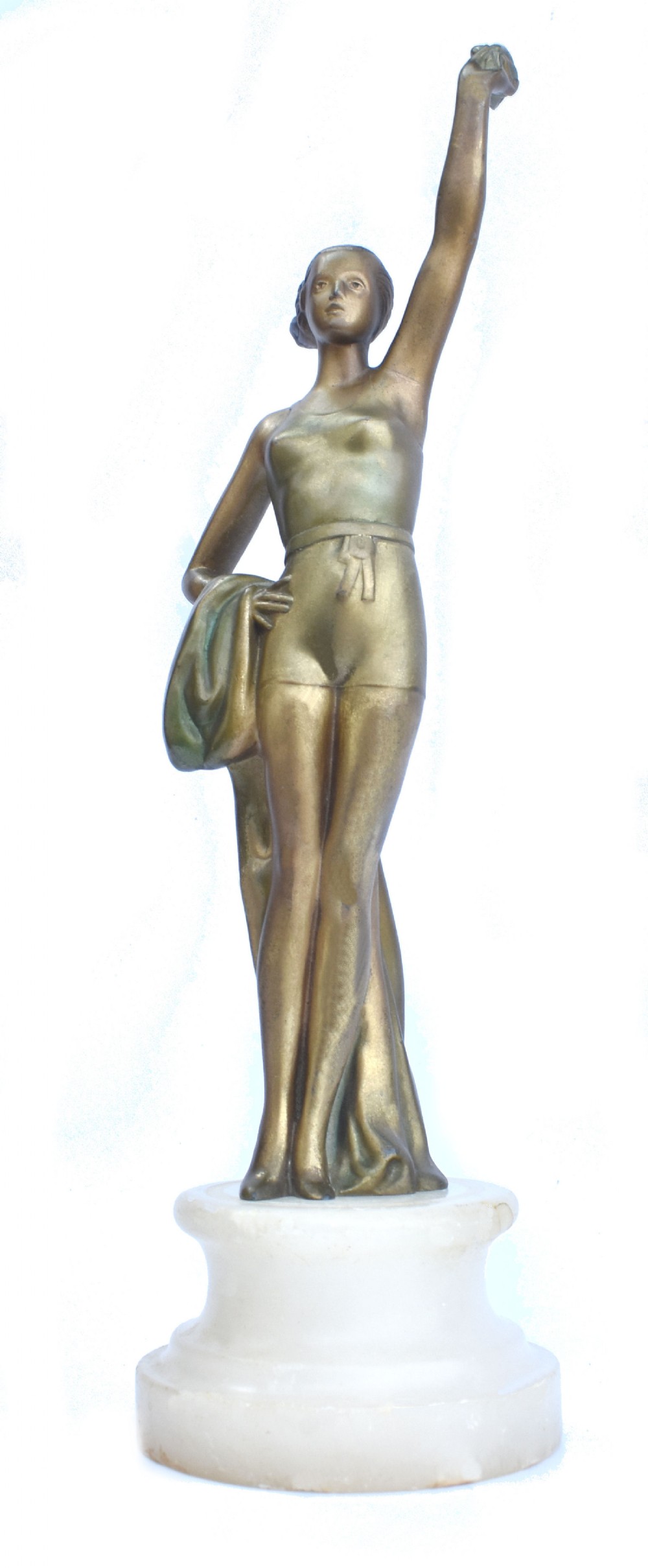Art Deco Spelter Figurine Of A Swimmer, c1930