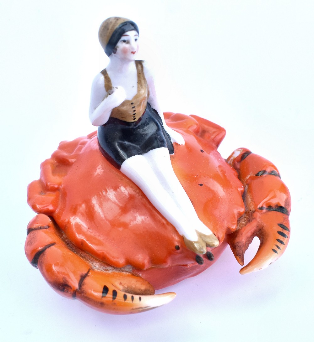 Art Deco Porcelain Novelty Powder Bowl, c1930