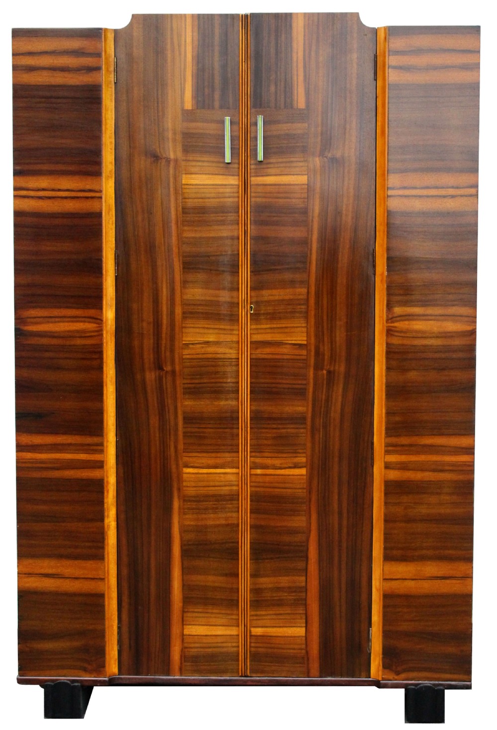 Art Deco American Walnut Modernist Double Wardrobe, c1930