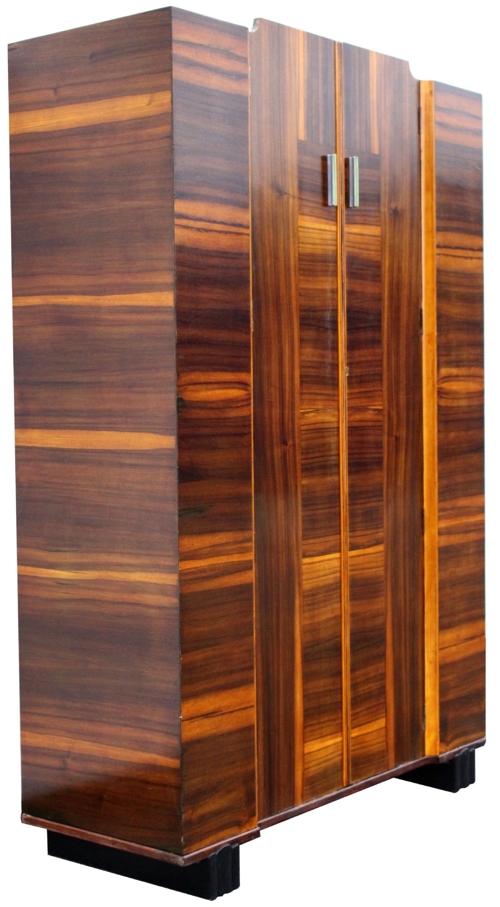 Art Deco American Walnut Modernist Double Wardrobe, c1930 View VI