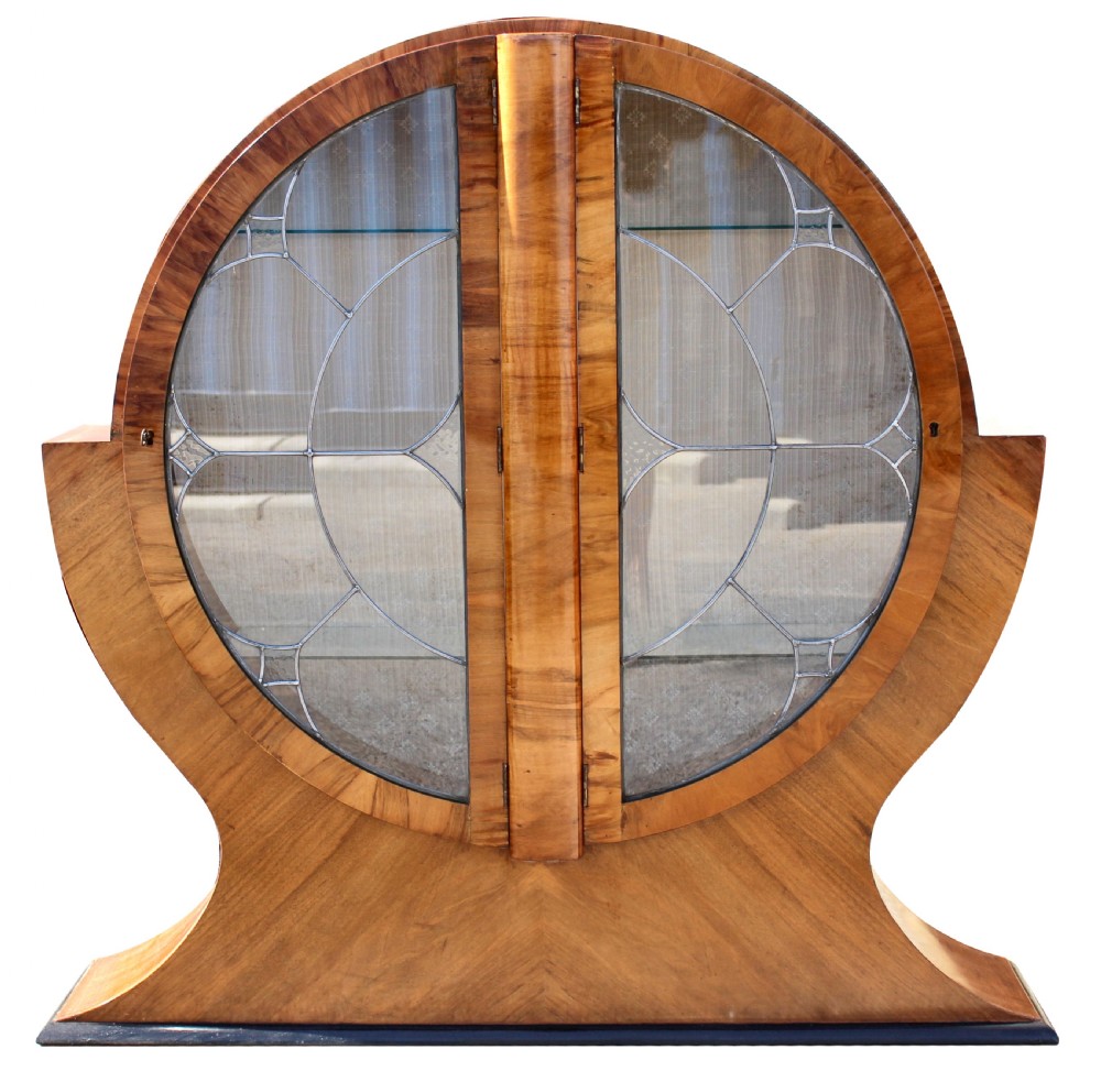 Art Deco Circular Display Cabinet in Walnut, c1930