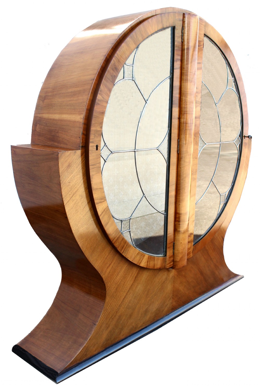 Art Deco Circular Display Cabinet in Walnut, c1930 View V