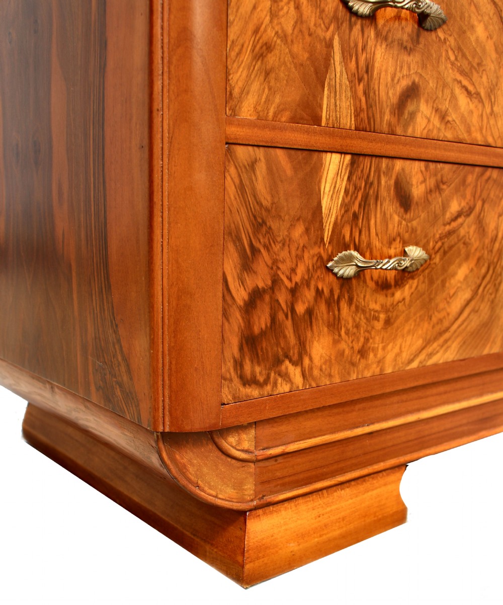 Art Deco Figured Walnut Chest Of Five Drawers, c1930 View VIII