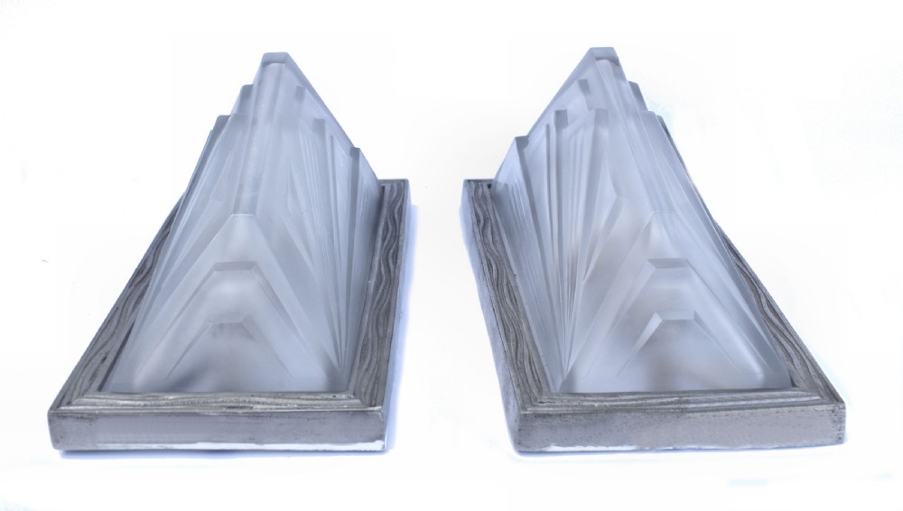 Art Deco Pair Of French Glass Wall Lights, c1930 View VI