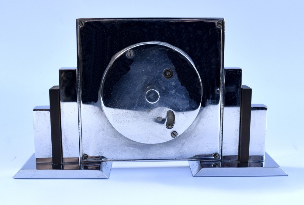 Art Deco 8 Day Chrome Cased Skyscraper Clock, c1930 View VI
