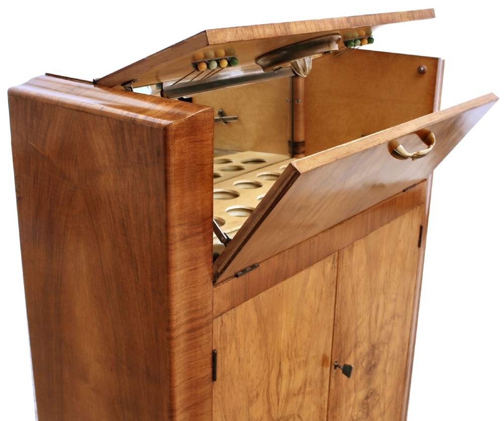 Art Deco Walnut Cocktail Cabinet, 1930's  View V