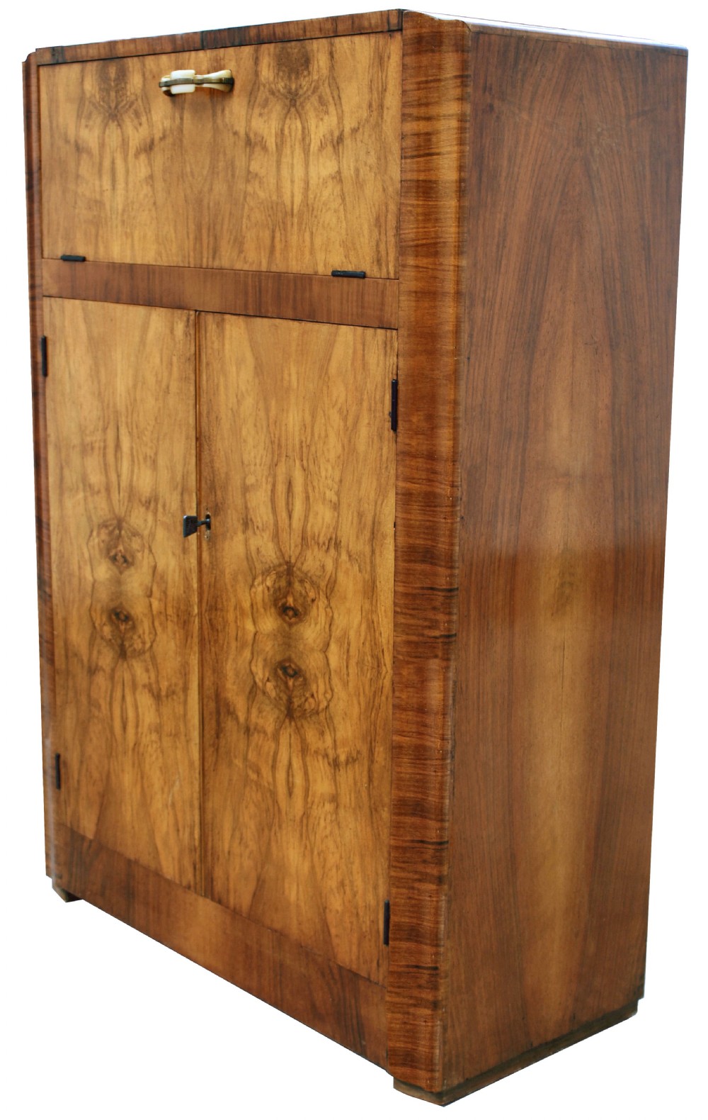 Art Deco Walnut Cocktail Cabinet, 1930's  View XII