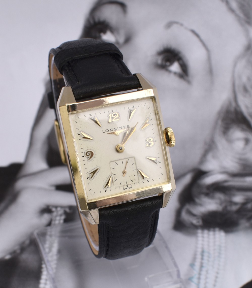 Art Deco Gents 10 GF Watch By Longines, c1940's