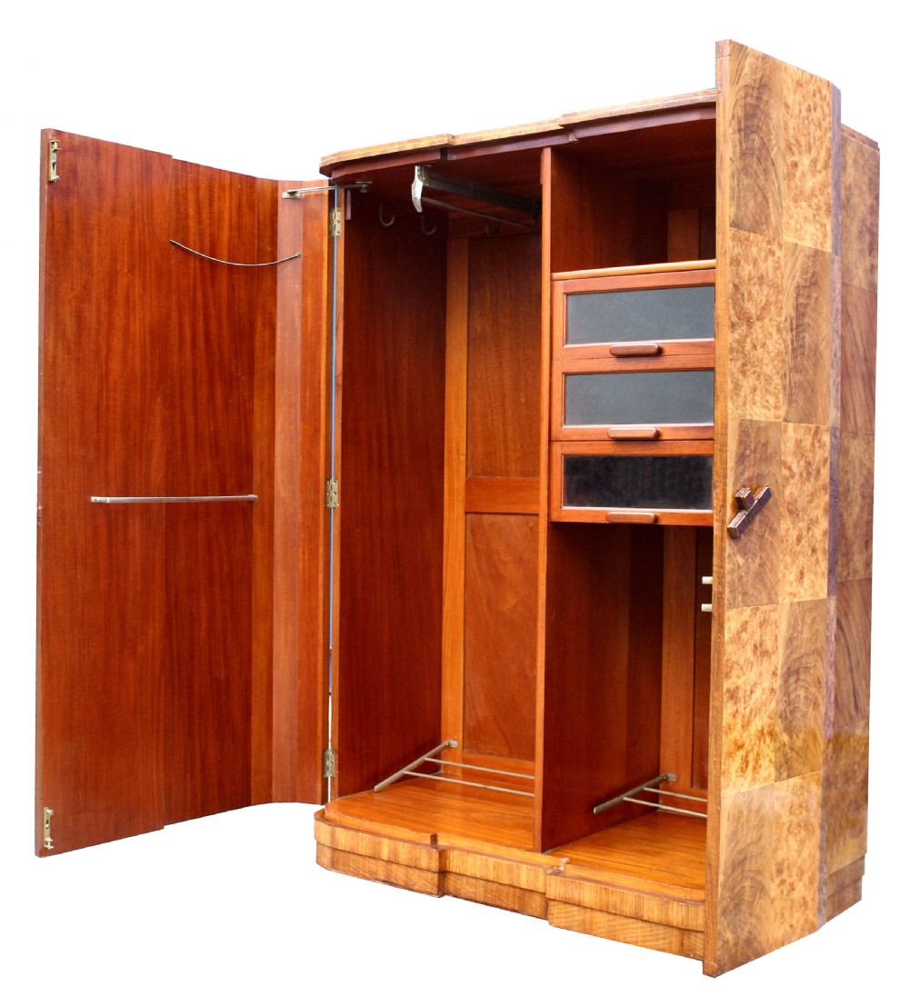 Art Deco High Quality Walnut Double Wardrobe, c1930 View IV