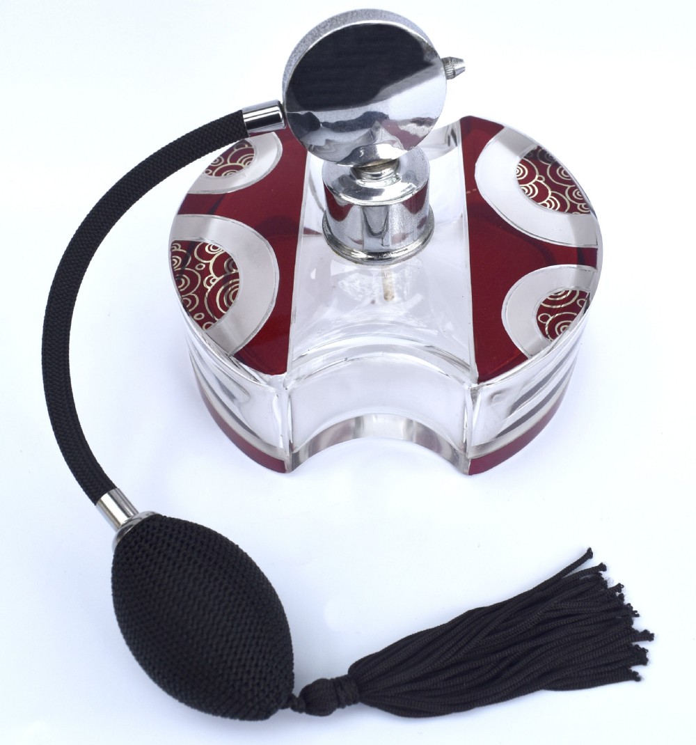 Art Deco Huge Crystal Perfume Atomizer, c1930 View IV