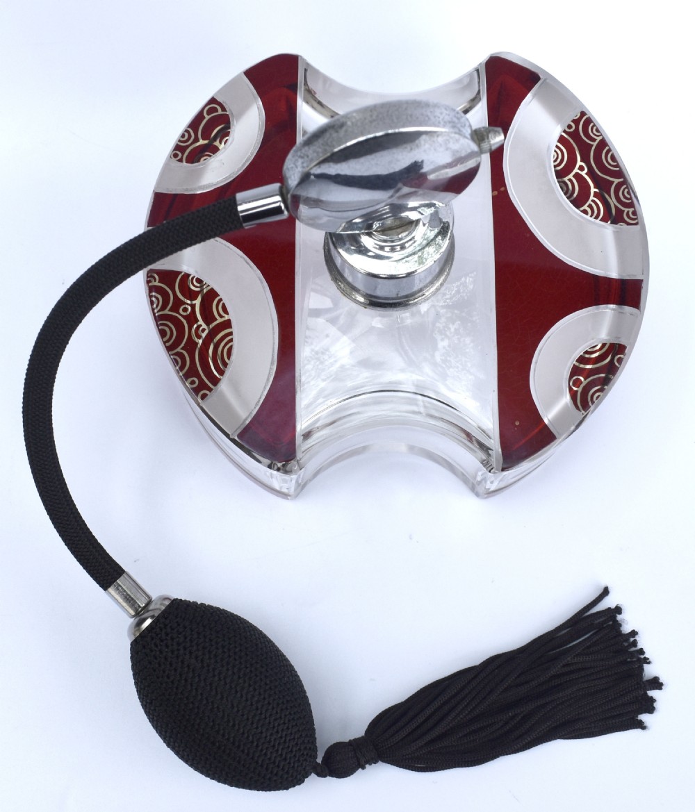 Art Deco Huge Crystal Perfume Atomizer, c1930 View V