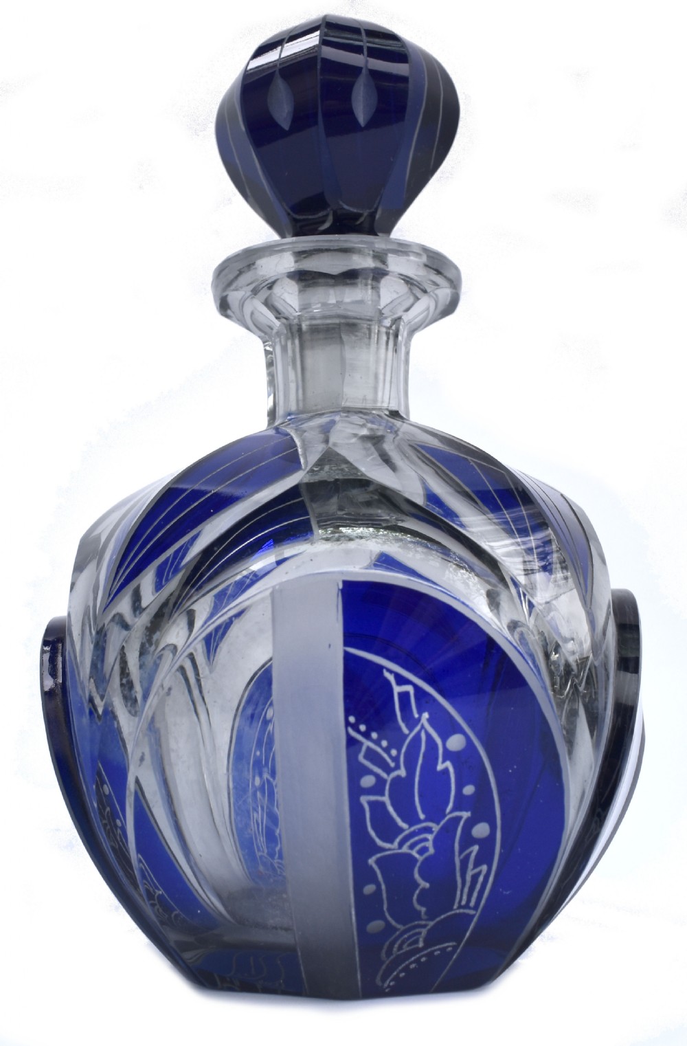 Art Deco Czech Glass Perfume Bottle, c1930