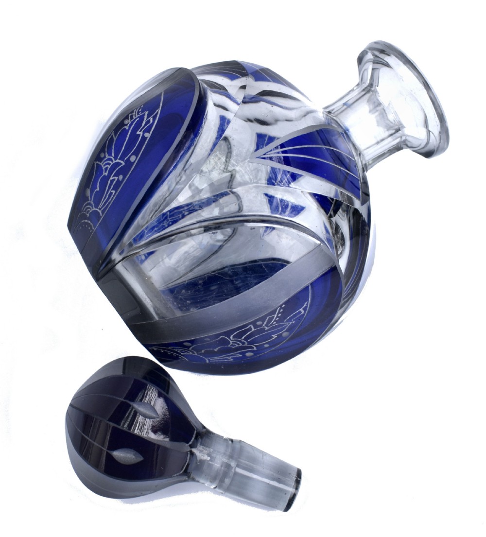 Art Deco Czech Glass Perfume Bottle, c1930 View IV