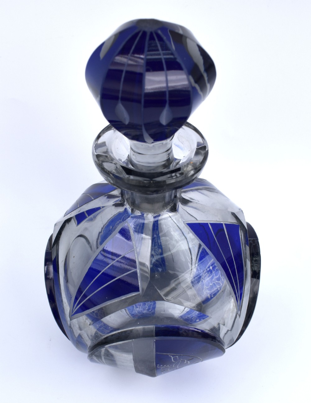 Art Deco Czech Glass Perfume Bottle, c1930 View V