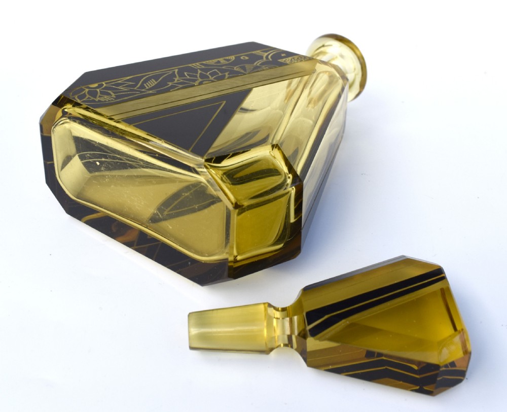 Art Deco Czech Glass Decanter Set, c1930 View III