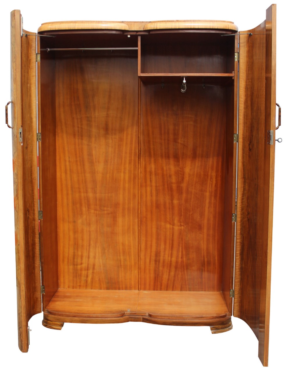 Art Deco Heavily Figured Walnut Double Wardrobe, c1930 View VI
