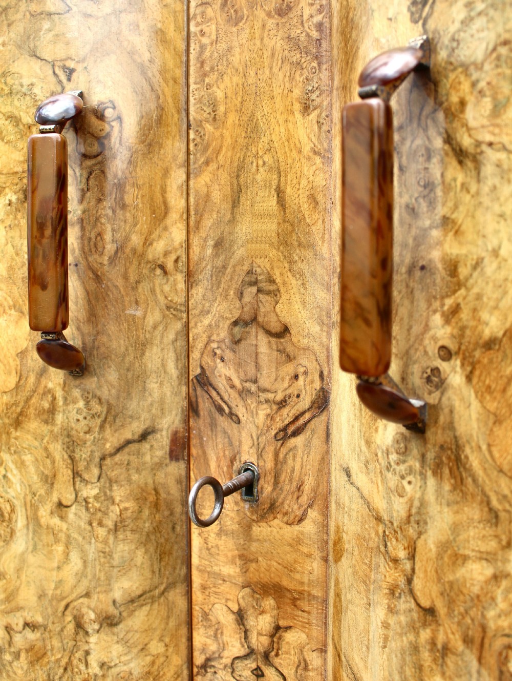 Art Deco Heavily Figured Walnut Double Wardrobe, c1930 View VII