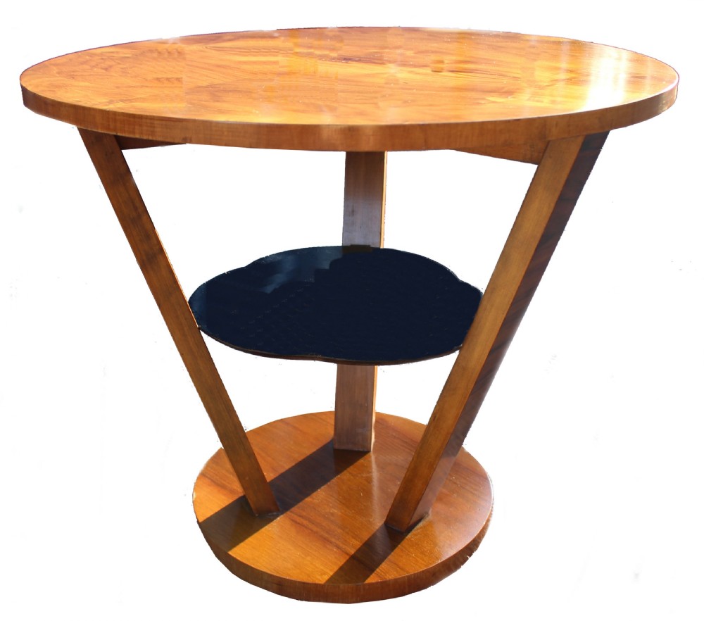 Art Deco Walnut Occasional Three Tier Table View III