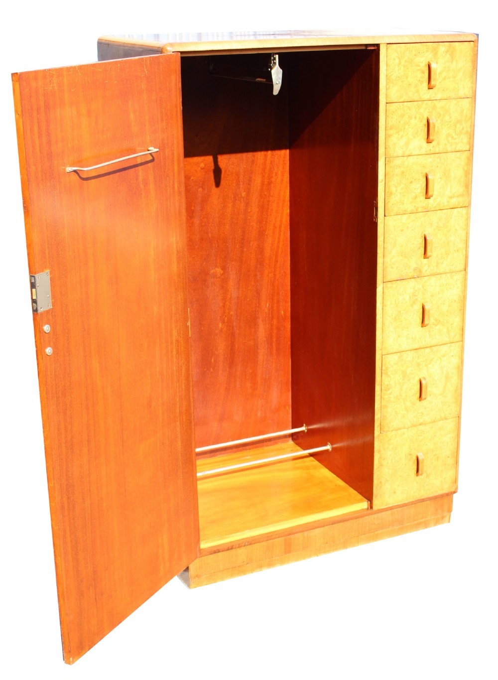 Art Deco Burr Walnut Compactum  Tallboy, c1930 View X
