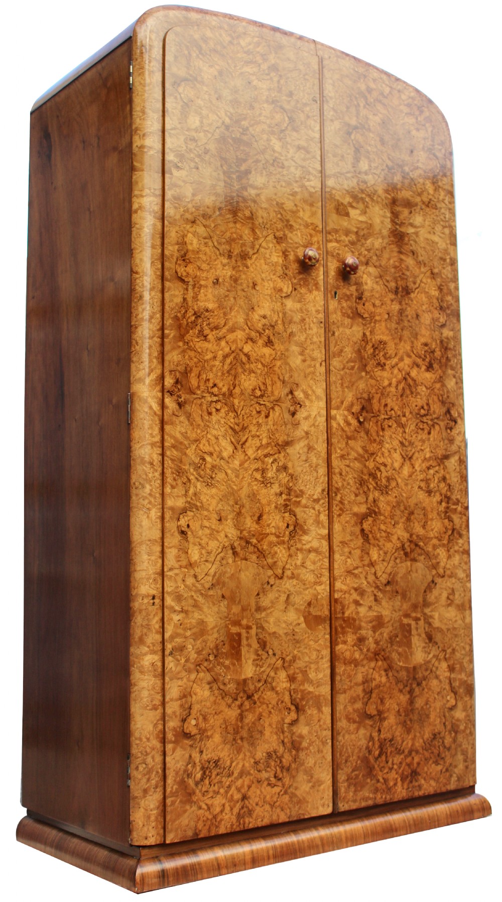 Art Deco Burl Walnut Single Wardrobe, Free Delivery View II