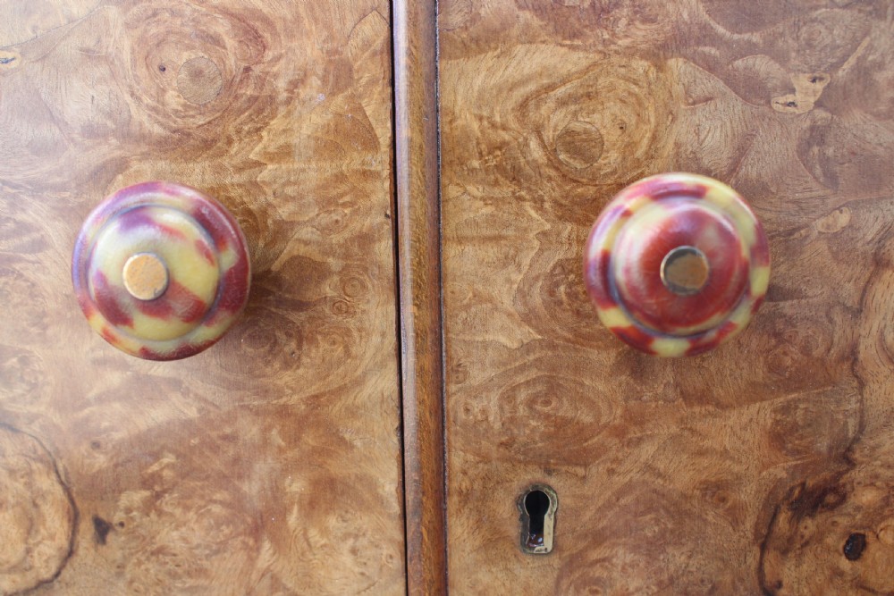 Art Deco Burl Walnut Single Wardrobe, Free Delivery View III