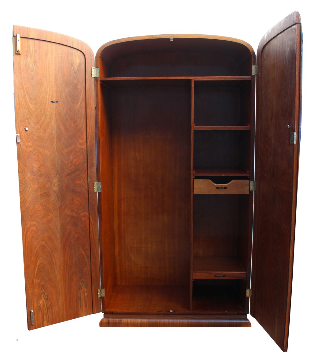 Art Deco Burl Walnut Single Wardrobe, Free Delivery View VII
