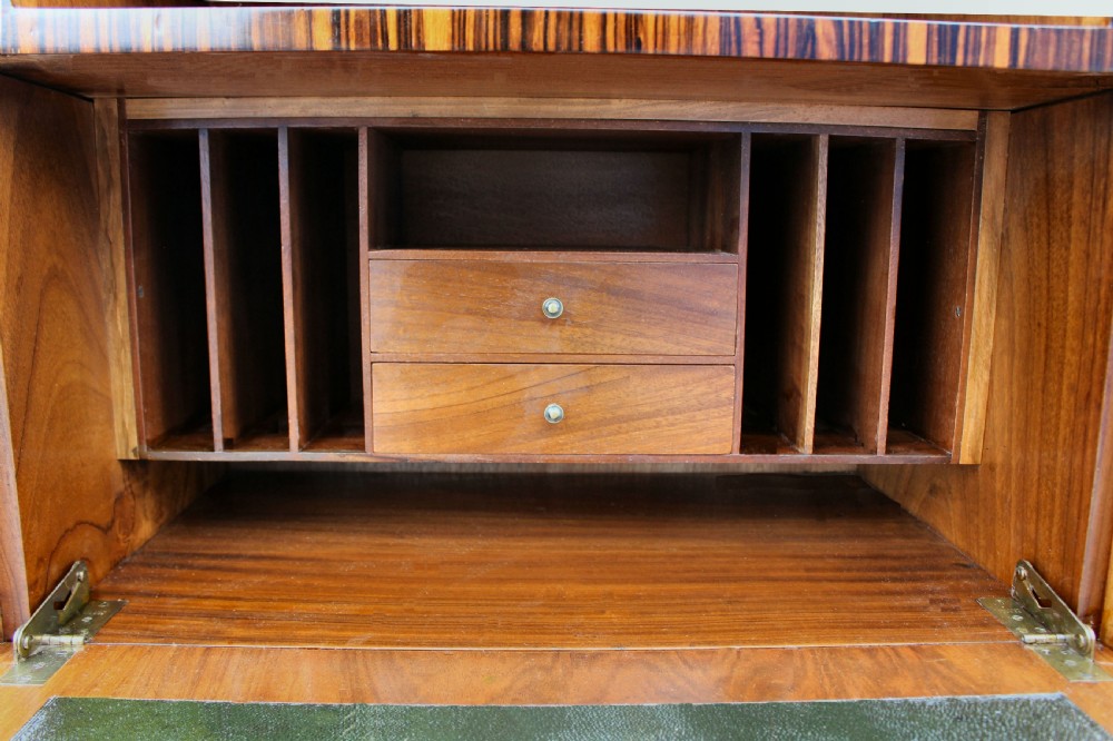 Art Deco Skyscraper Walnut And Macassar Secretaire, c1930 View VII