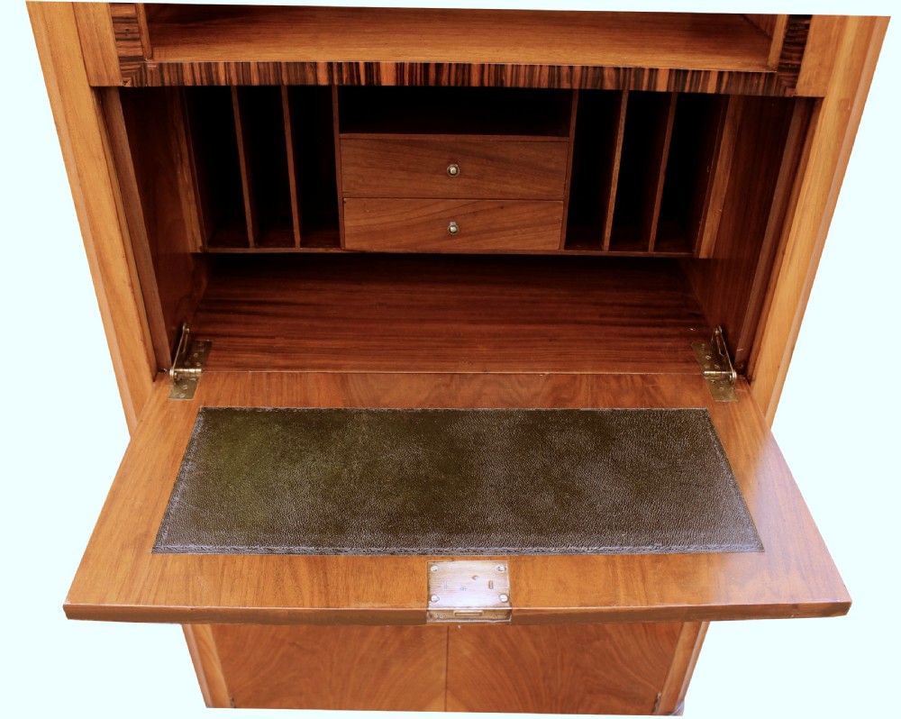 Art Deco Skyscraper Walnut And Macassar Secretaire, c1930 View VIII