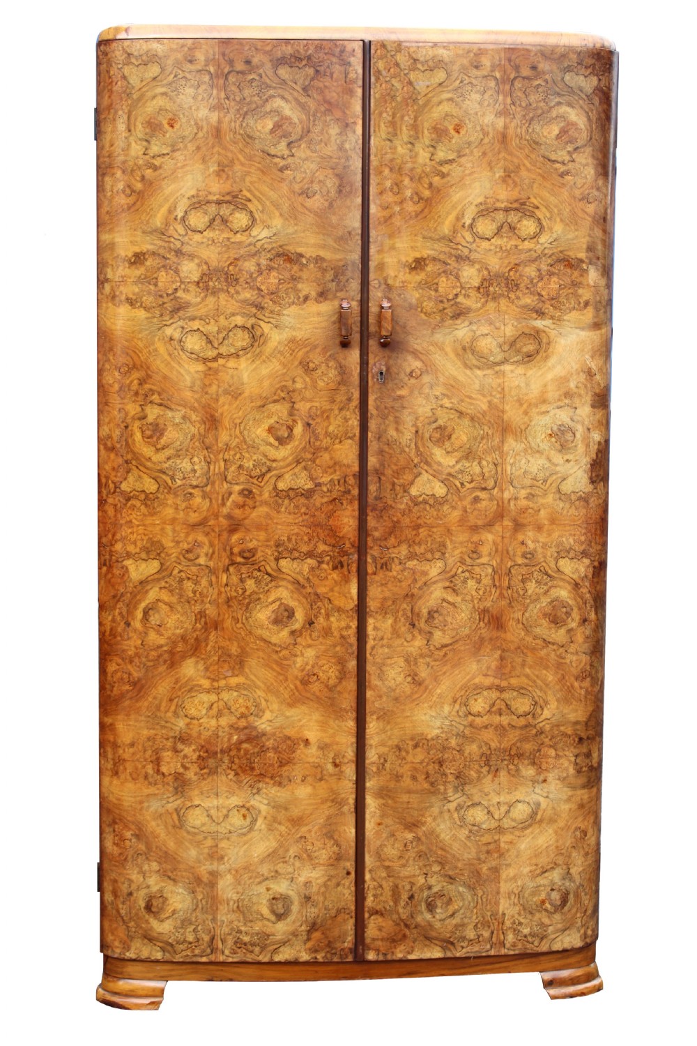 Art Deco Highly Figured Walnut Single Wardrobe, c1930