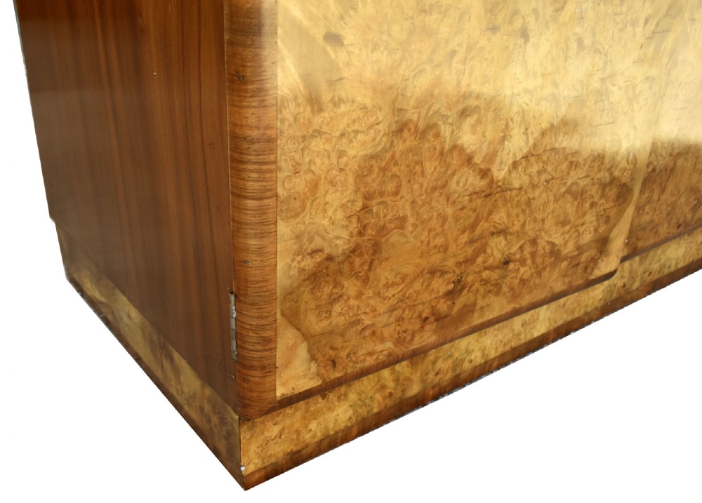 Art Deco Burl Walnut Two Tier Double Wardrobe, c1930 View XII